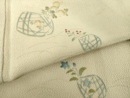 平和屋着物●訪問着 刺繍 花籠文 暈し染め 高島屋扱い 正絹 逸品 DAAX4404ps