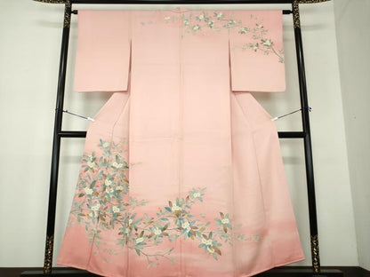 平和屋着物●訪問着 枝花文 暈し染め 金彩 正絹 逸品 DAAX4414ps