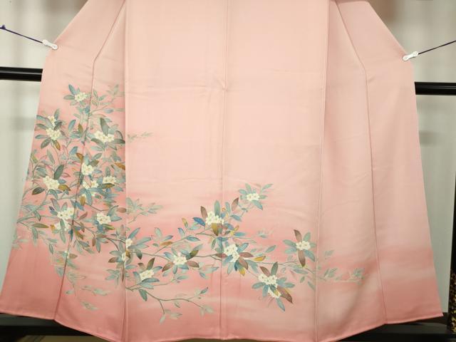 平和屋着物●訪問着 枝花文 暈し染め 金彩 正絹 逸品 DAAX4414ps