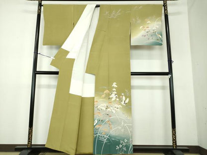 平和屋着物●訪問着 作家物 飛鶴秋草文 暈し染め 金彩 正絹 逸品 DAAX4415ps
