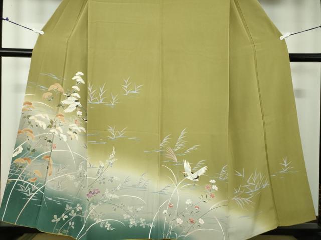 平和屋着物●訪問着 作家物 飛鶴秋草文 暈し染め 金彩 正絹 逸品 DAAX4415ps