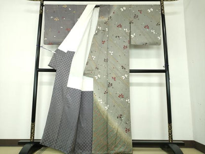 平和屋着物●訪問着　絞り　舞花文　暈し染め　金彩　正絹　逸品　DAAX4418ps