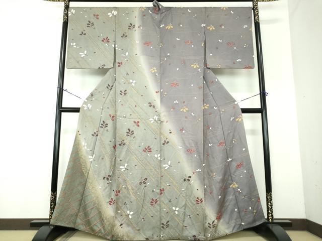 平和屋着物●訪問着　絞り　舞花文　暈し染め　金彩　正絹　逸品　DAAX4418ps