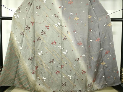 平和屋着物●訪問着　絞り　舞花文　暈し染め　金彩　正絹　逸品　DAAX4418ps