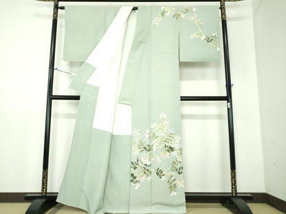 平和屋着物●本加賀友禅作家　東藤岳　訪問着　枝花文　正絹　逸品　DAAX4419ps
