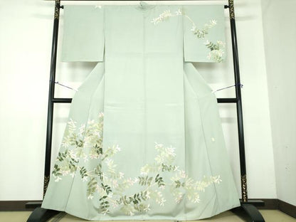 平和屋着物●本加賀友禅作家　東藤岳　訪問着　枝花文　正絹　逸品　DAAX4419ps