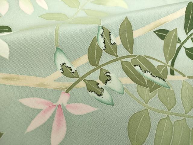 平和屋着物●本加賀友禅作家　東藤岳　訪問着　枝花文　正絹　逸品　DAAX4419ps
