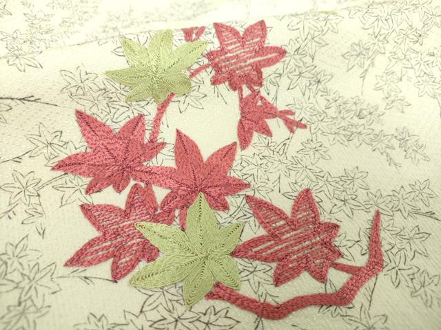 平和屋着物●訪問着 刺繍 楓 大丸扱い 正絹 逸品 DAAX4424ps