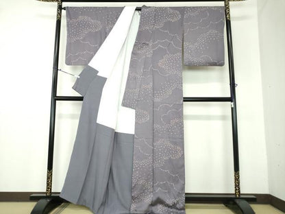 平和屋着物●上質な小紋　総絞り　雲文　正絹　逸品　DAAX4428ps