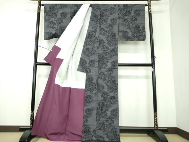 平和屋着物●上質な紬　花絵皿　正絹　逸品　未使用　DAAX4434ps