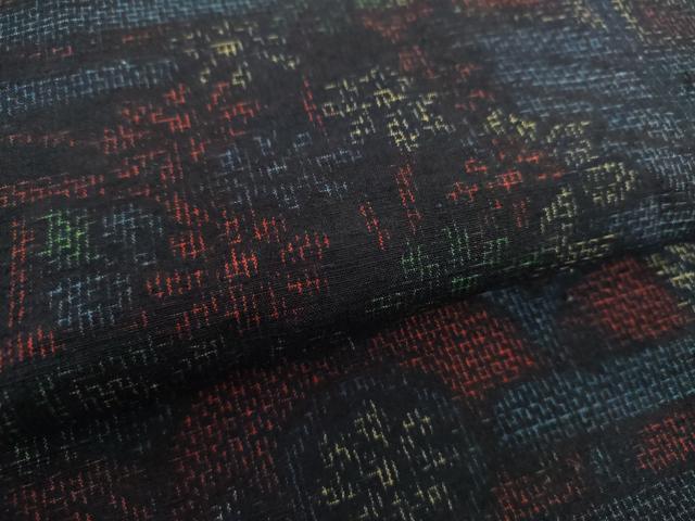 平和屋着物●結城紬　風景花文　正絹　逸品　DAAX4443ps