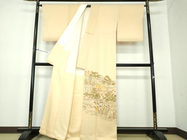 平和屋着物●豪華色留袖　刺繍　松竹梅　風景文　金彩　正絹　逸品　DAAX4449ps