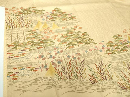 平和屋着物●豪華色留袖　刺繍　松竹梅　風景文　金彩　正絹　逸品　DAAX4449ps