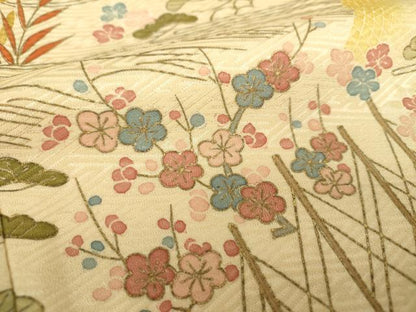 平和屋着物●豪華色留袖　刺繍　松竹梅　風景文　金彩　正絹　逸品　DAAX4449ps