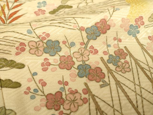 平和屋着物●豪華色留袖　刺繍　松竹梅　風景文　金彩　正絹　逸品　DAAX4449ps