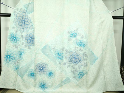 平和屋着物●名門 藤娘きぬたや・総絞り 訪問着 舞花文 正絹 逸品 未使用 DAAX4466ps