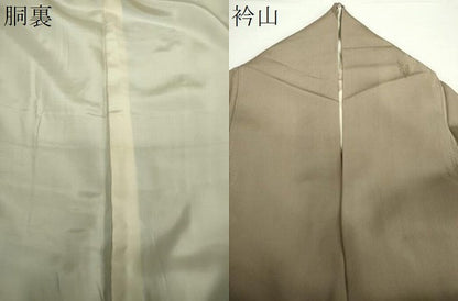 平和屋着物●上質な色無地 樹林地紋 江戸鼠色 正絹 逸品 DAAX4475ps