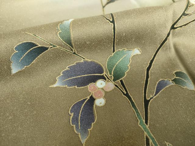 平和屋着物●訪問着　南天文　暈し染め　金彩　正絹　逸品　DAAX4479ps