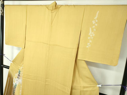 平和屋着物●訪問着 枝垂れ花 暈し染め 銀彩 正絹 逸品 DAAX4485ps