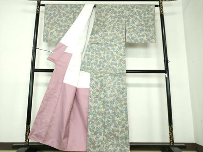 平和屋着物●上質な紬　蔦の葉文　正絹　逸品　DAAX4502ps