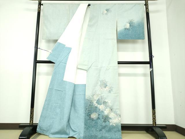平和屋着物●本場染大島紬 訪問着 牡丹文 たたき染め 正絹 逸品 DAAX4503ps