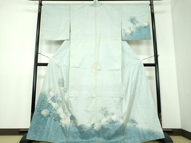 平和屋着物●本場染大島紬 訪問着 牡丹文 たたき染め 正絹 逸品 DAAX4503ps
