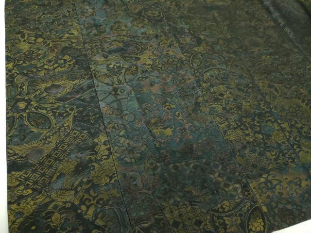 平和屋着物●道行コート　ロング丈　単衣　更紗花文　正絹　逸品　DAAX4507ps