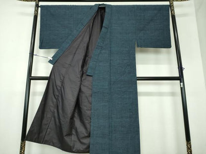 平和屋着物●男性　紬　濃紺地　正絹　逸品　DAAX4511ps
