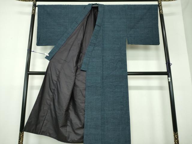 平和屋着物●男性　紬　濃紺地　正絹　逸品　DAAX4511ps