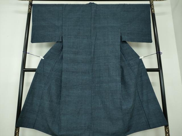 平和屋着物●男性　紬　濃紺地　正絹　逸品　DAAX4511ps