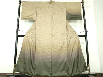 平和屋着物●訪問着　お召地　菱文　暈し染め　鈴乃屋扱い　正絹　逸品　DAAX4513ps