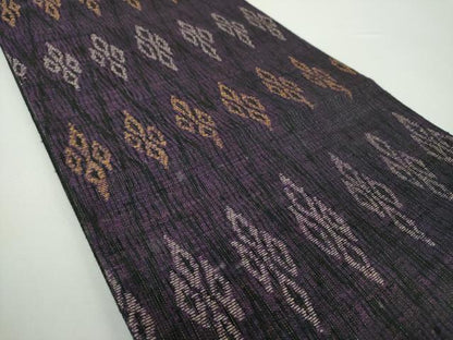 平和屋着物▽六通柄袋帯 スリーシーズン帯 春 夏 秋 菱文 金糸 正絹 逸品 DAAX4544ps