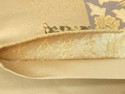平和屋着物●六通柄袋帯　正倉院文様　金糸　正絹　逸品　DAAX4558ps