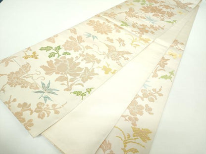 平和屋着物●桝屋高尾 全通柄 本袋帯 舞蝶花文 金糸 正絹 逸品 DAAX4562ps