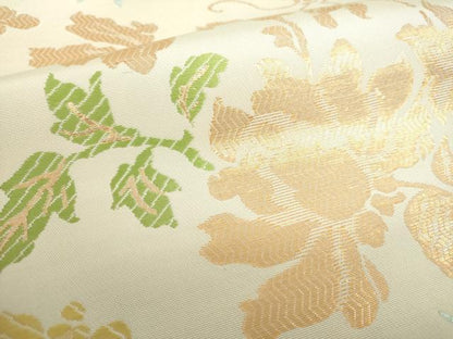 平和屋着物●桝屋高尾 全通柄 本袋帯 舞蝶花文 金糸 正絹 逸品 DAAX4562ps