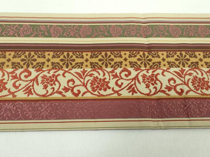 平和屋着物●本場筑前博多織 八寸名古屋帯 更紗花間道 正絹 逸品 未使用 DAAX4611ps