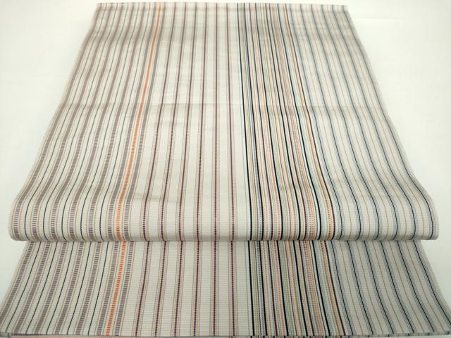 平和屋着物●本場筑前博多織 八寸名古屋帯 変わり間道 正絹 逸品 DAAX4612ps