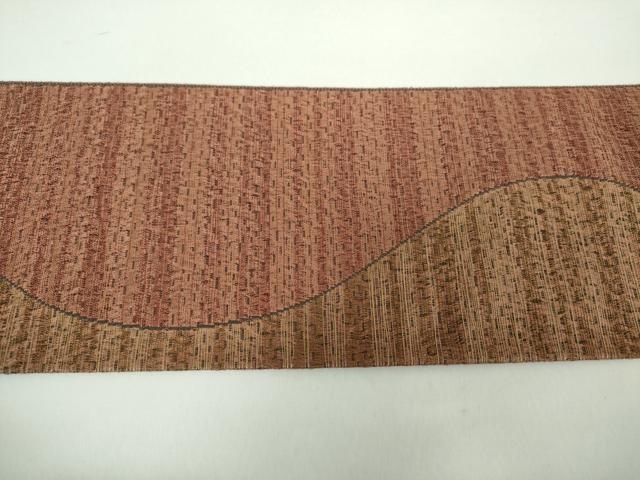 平和屋着物●本場筑前博多織 八寸名古屋帯 変わり間道 反端付き 正絹 逸品 DAAX4618ps