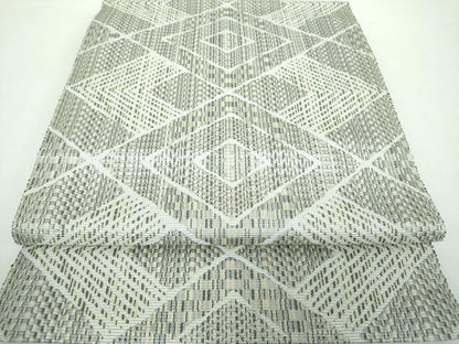 平和屋着物●本場筑前博多織 八寸名古屋帯 菱繋ぎ 正絹 逸品 DAAX4622ps