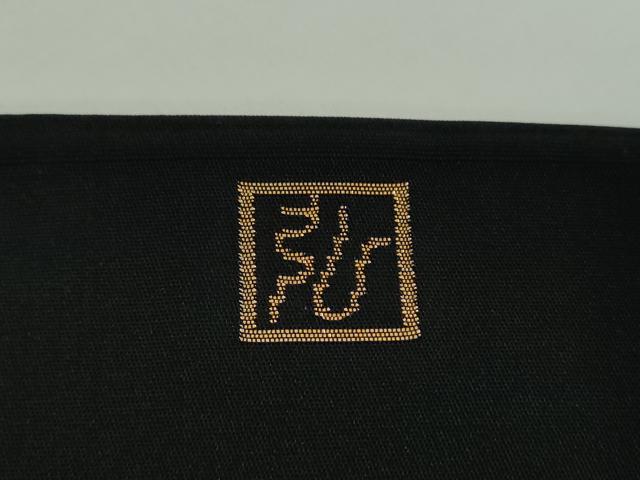 平和屋着物●桝屋高尾 全通柄九寸開き名古屋帯 手毬 黒地 金糸 正絹 逸品 DAAX4626ps