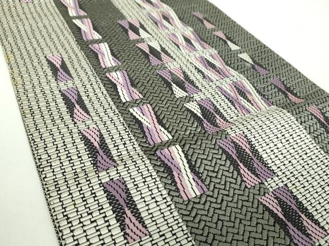 平和屋着物●1897年創業 名門岡野 本場筑前博多織 千年工房 八寸名古屋帯 間道 岡野謹製 博多金ラベル 証紙付 正絹 逸品 未使用 DAAX4633ps