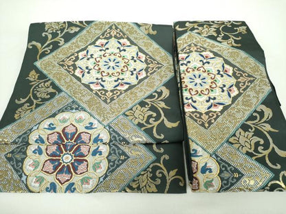 平和屋着物●西陣 川島織物 つけ帯 正倉院花菱文 金銀糸 正絹 逸品 DAAX4644ps