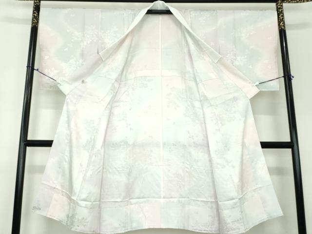 平和屋着物●上質な長襦袢 無双仕立て 束ね熨斗花地紋 暈し染め まるやま扱い 正絹 逸品 未使用 DAAX4664ps