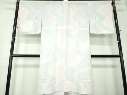 平和屋着物●上質な長襦袢 無双仕立て 束ね熨斗花地紋 暈し染め まるやま扱い 正絹 逸品 未使用 DAAX4664ps