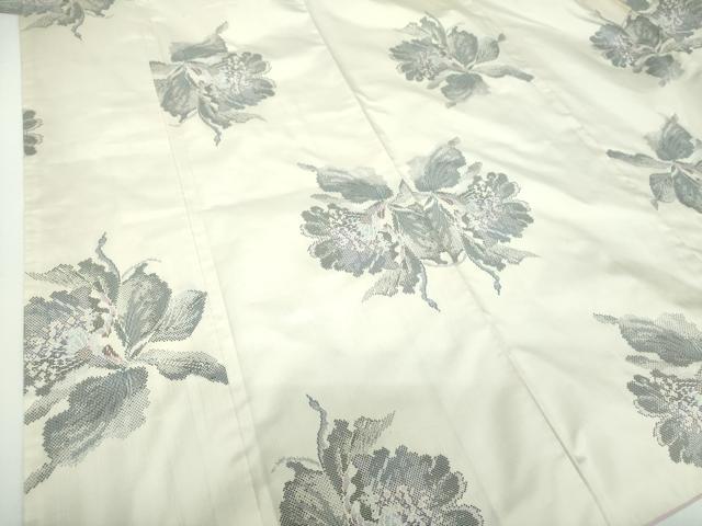 平和屋着物●本場大島紬　白大島　7マルキ　舞花文　正絹　逸品　未使用　DAAX4687ps