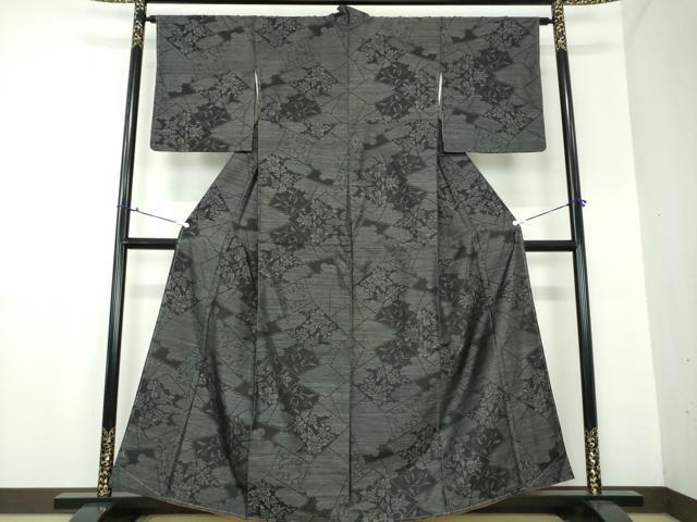 平和屋着物●本場大島紬　色紙重ね花文　正絹　逸品　未使用　DAAX4693ps