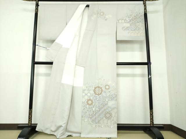 平和屋着物●中国三大刺繍 スワトウ相良刺繍 汕頭相良刺繍 総刺繍 訪問着 絞り 正倉院花文 金糸 正絹 逸品 DAAX4699ps