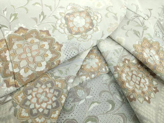 平和屋着物●中国三大刺繍 スワトウ相良刺繍 汕頭相良刺繍 総刺繍 訪問着 絞り 正倉院花文 金糸 正絹 逸品 DAAX4699ps
