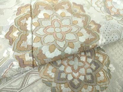 平和屋着物●中国三大刺繍 スワトウ相良刺繍 汕頭相良刺繍 総刺繍 訪問着 絞り 正倉院花文 金糸 正絹 逸品 DAAX4699ps