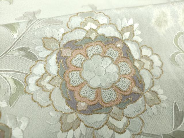 平和屋着物●中国三大刺繍 スワトウ相良刺繍 汕頭相良刺繍 総刺繍 訪問着 絞り 正倉院花文 金糸 正絹 逸品 DAAX4699ps